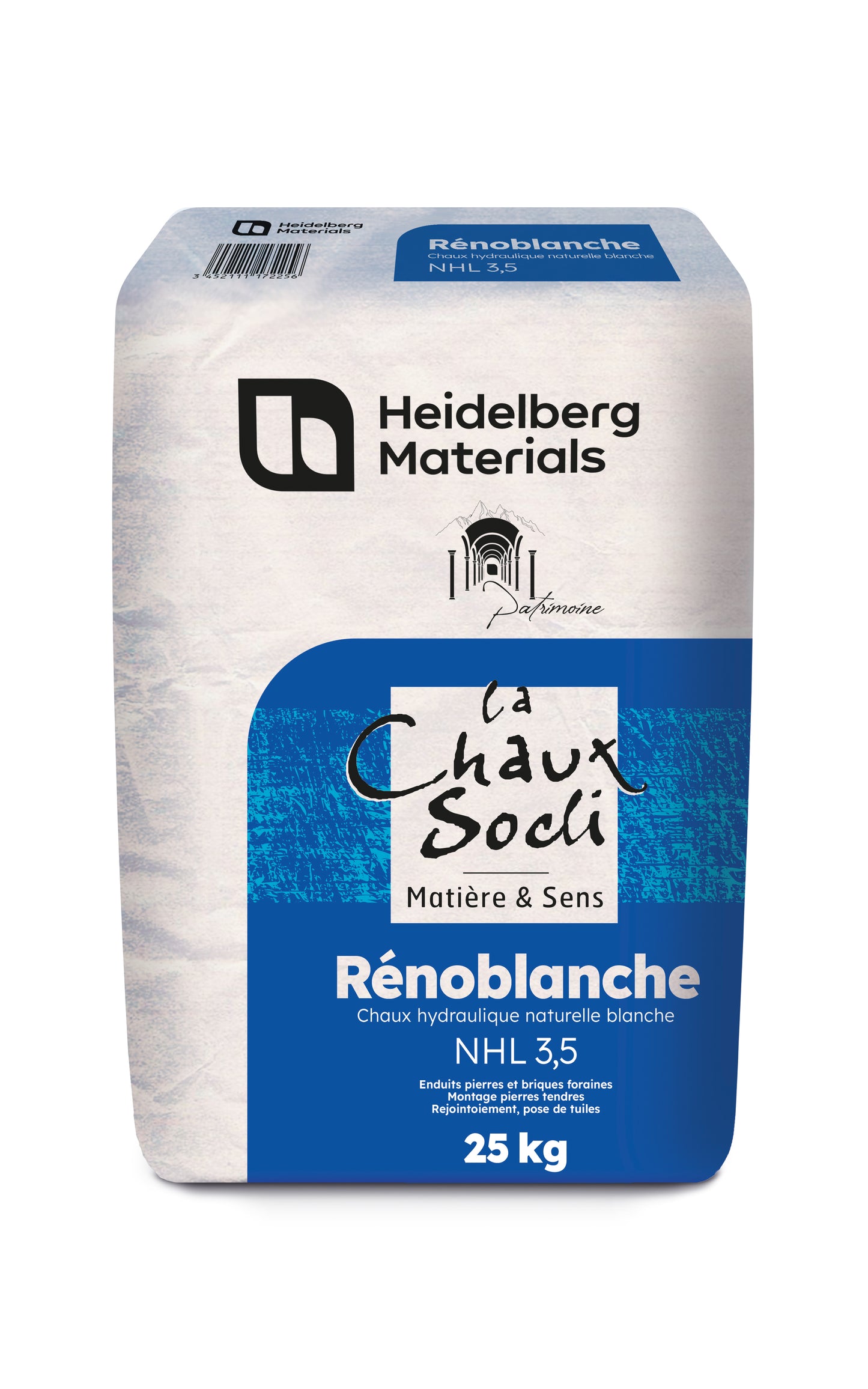 Hidrauliskais kaļķis CHAUX SOCLI NHL 3.5 (25 kg, Balts )