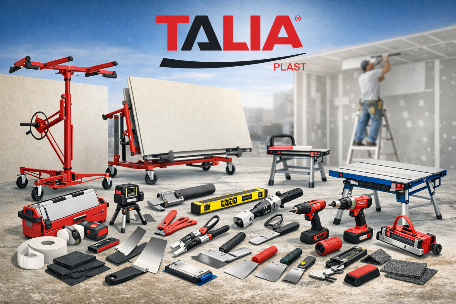 Ģipškartona un špaktelēšanas darbarīki