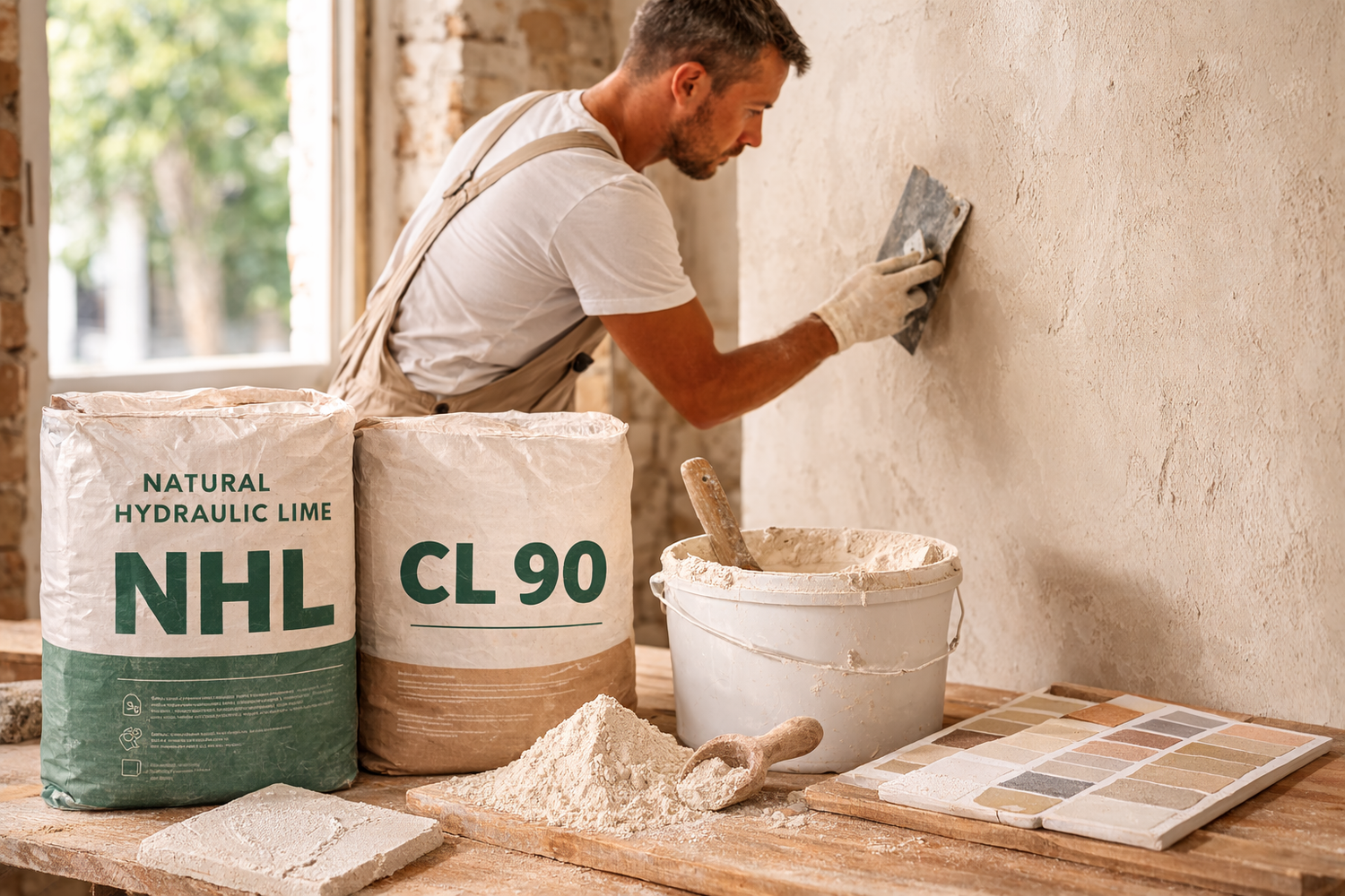 Dabīgas kaļķa saistvielas – NHL kaļķis, gaisa kaļķis un kaļķa pasta apmetumiem un mūrjavām