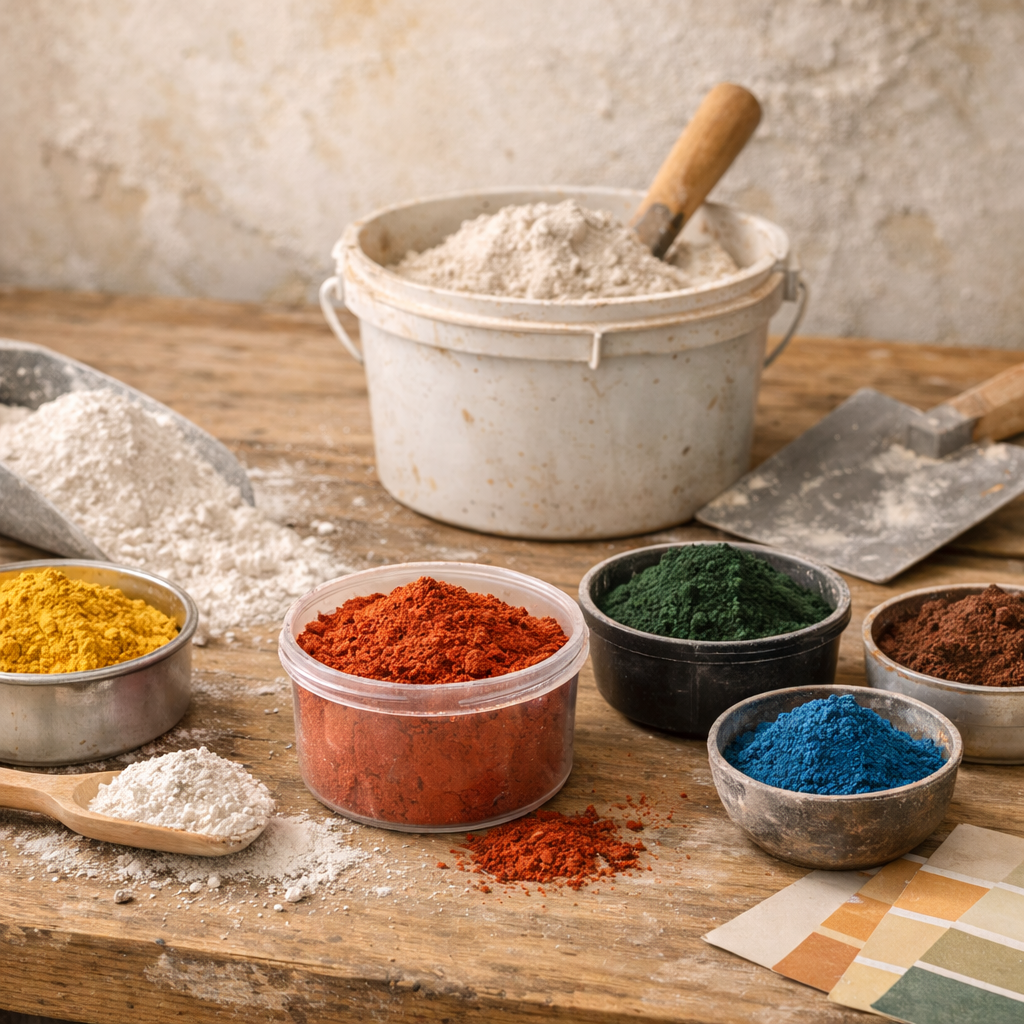 Minerālie pigmenti un dabīgas piedevas kaļķa apmetumiem un krāsām zemes toņos