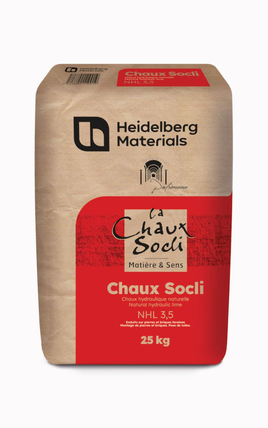 Hidrauliskais kaļķis CHAUX SOCLI NHL 3.5 (25 kg, pelēks)
