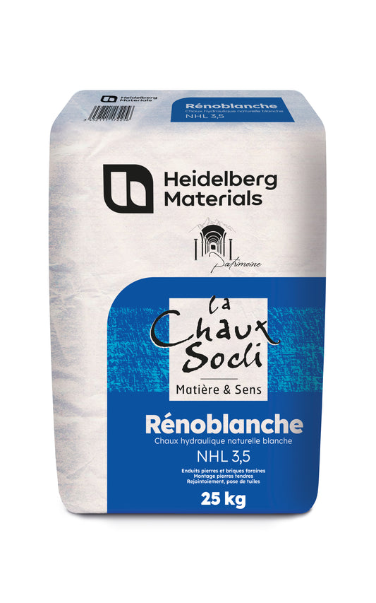 Hidrauliskais kaļķis CHAUX SOCLI NHL 3.5 (25 kg, Balts )